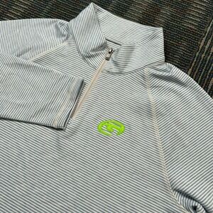 Faherty Quarter Zip Pullover Large Blue Striped Repreve‎ Mock Neck 1/4 Zip